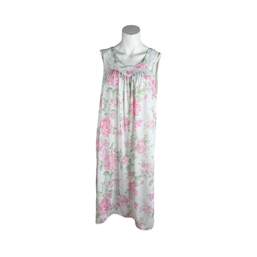 Vintage Deadstock Lorraine Nightgown Sleeveless Women's Large Floral CottageCore - Picture 7 of 7